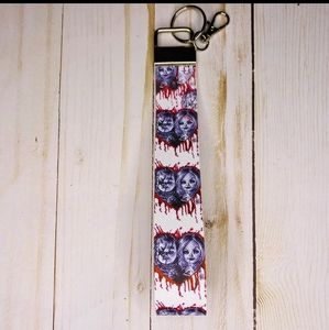 chucky and tiffany wristlet keychain